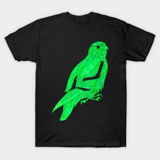 peregrine falcon in greenlight pattern ecopop T-Shirt